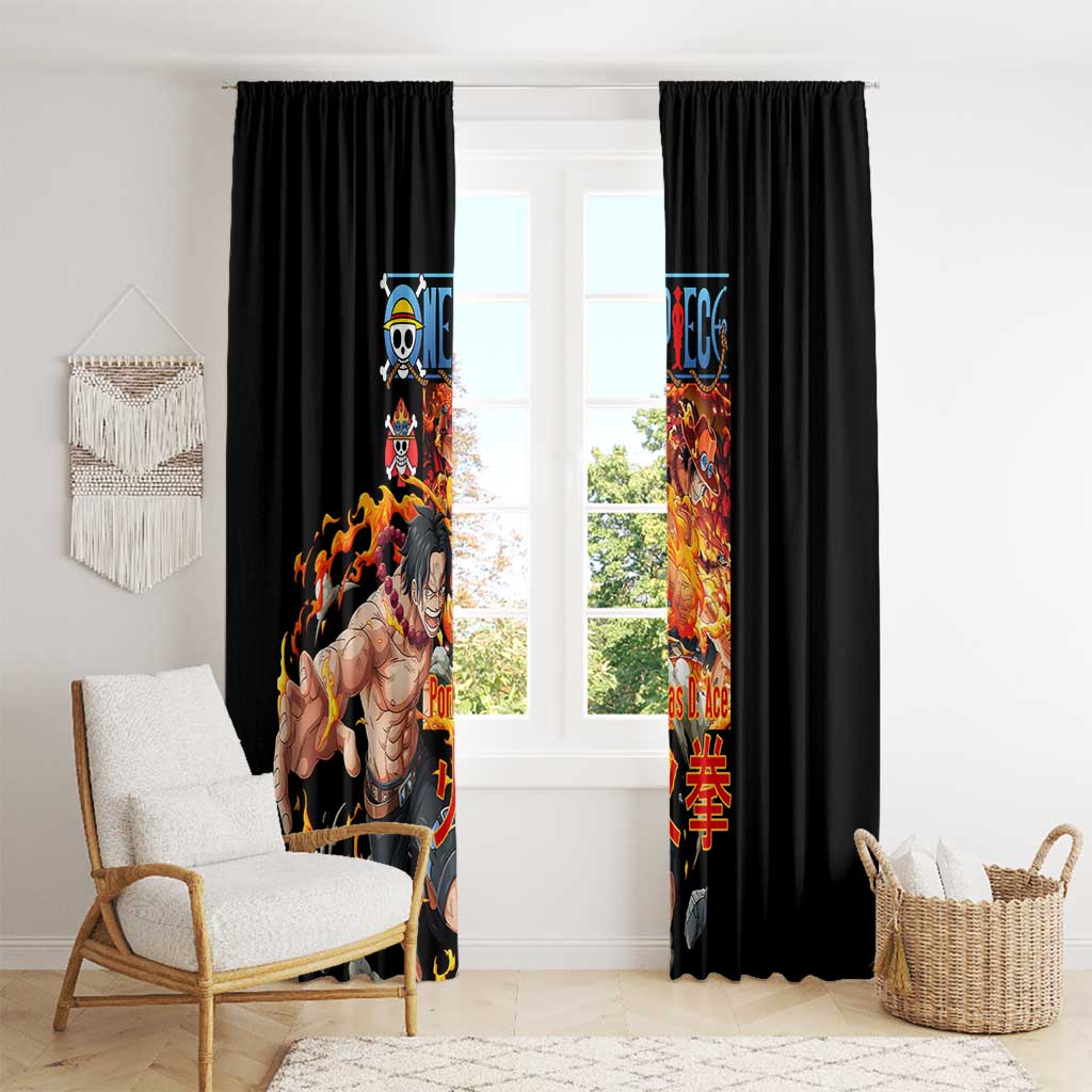 Portgas D. Ace V2 One Piece Window Curtain Anime Style