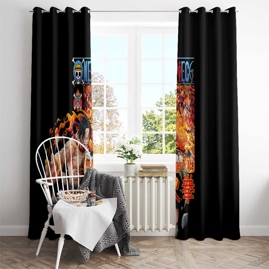 Portgas D. Ace V2 One Piece Window Curtain Anime Style