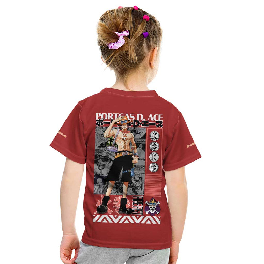 Fire Fist - Portgas D. Ace One Piece Kid T Shirt Anime Style