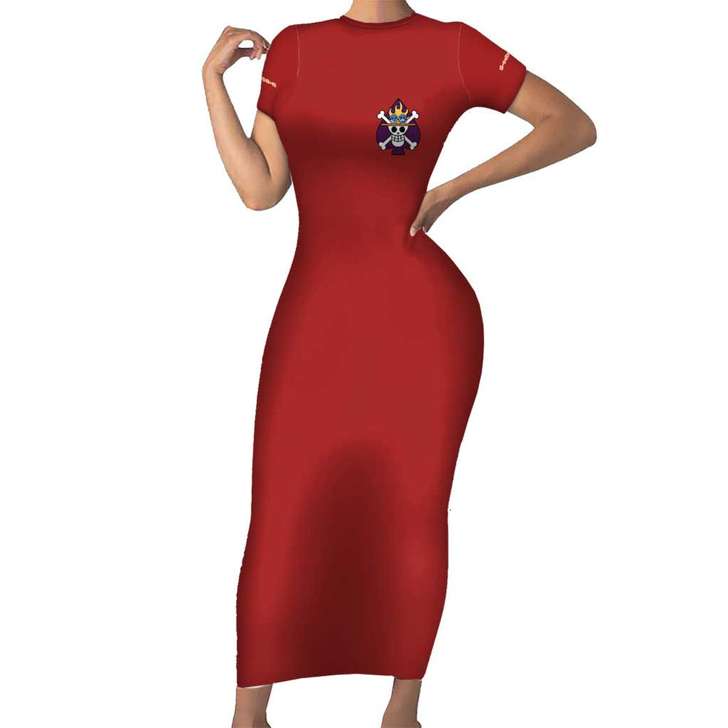 Fire Fist - Portgas D. Ace One Piece Short Sleeve Bodycon Dress Anime Style
