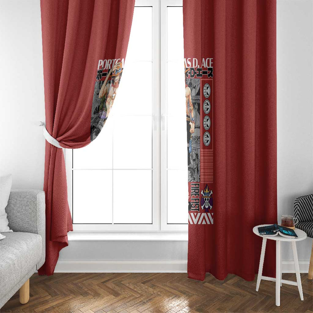 Fire Fist - Portgas D. Ace One Piece Window Curtain Anime Style