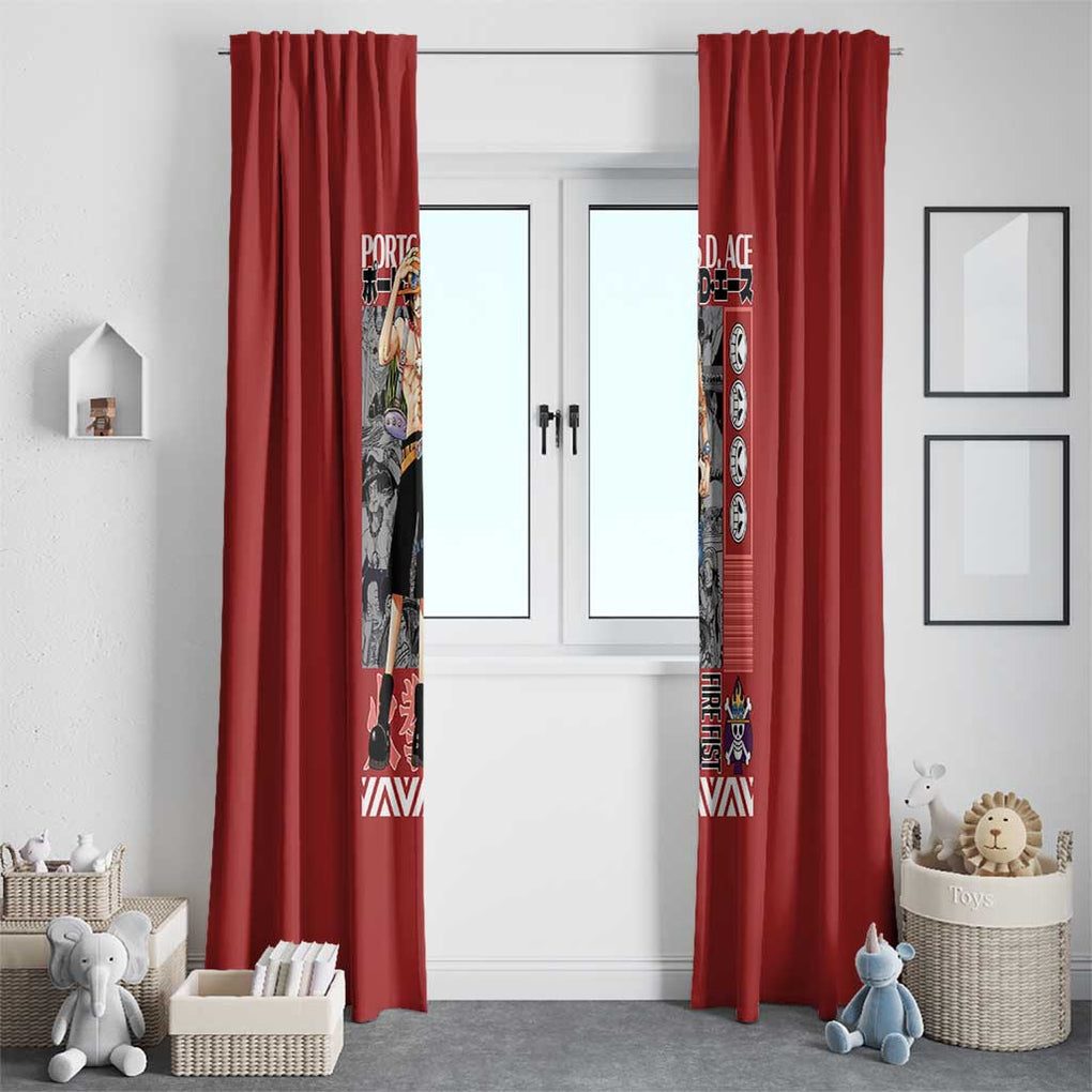 Fire Fist - Portgas D. Ace One Piece Window Curtain Anime Style