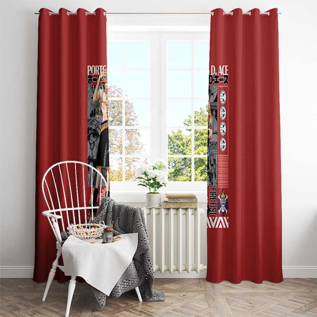 Fire Fist - Portgas D. Ace One Piece Window Curtain Anime Style