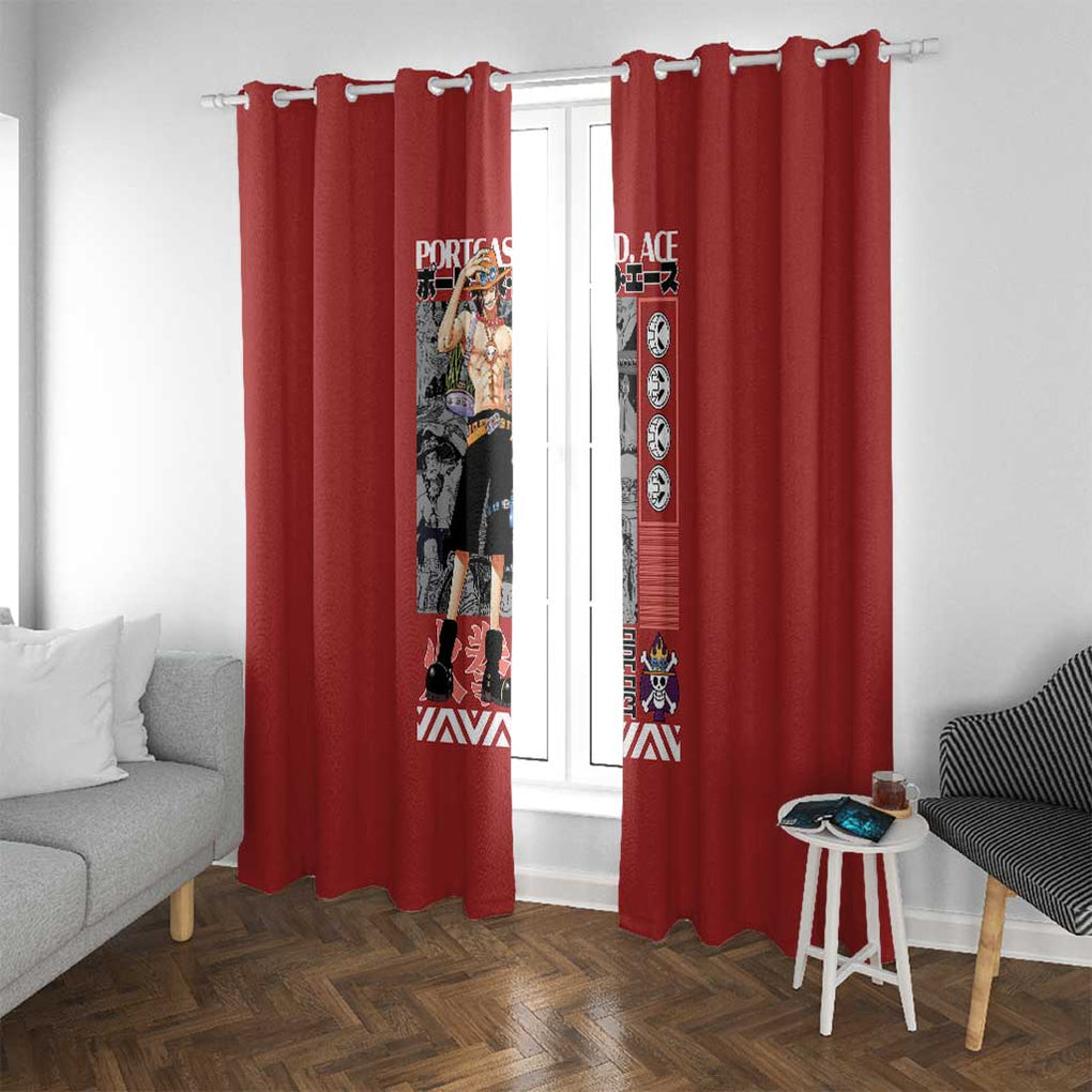 Fire Fist - Portgas D. Ace One Piece Window Curtain Anime Style