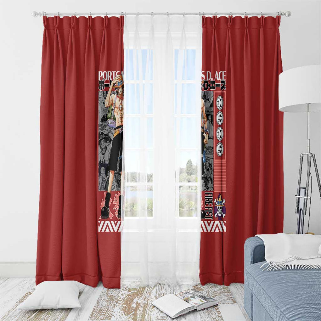 Fire Fist - Portgas D. Ace One Piece Window Curtain Anime Style