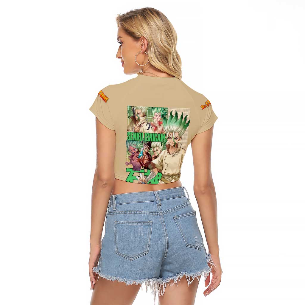 Senku Ishigami Dr. Stone Raglan Cropped T Shirt Anime Style