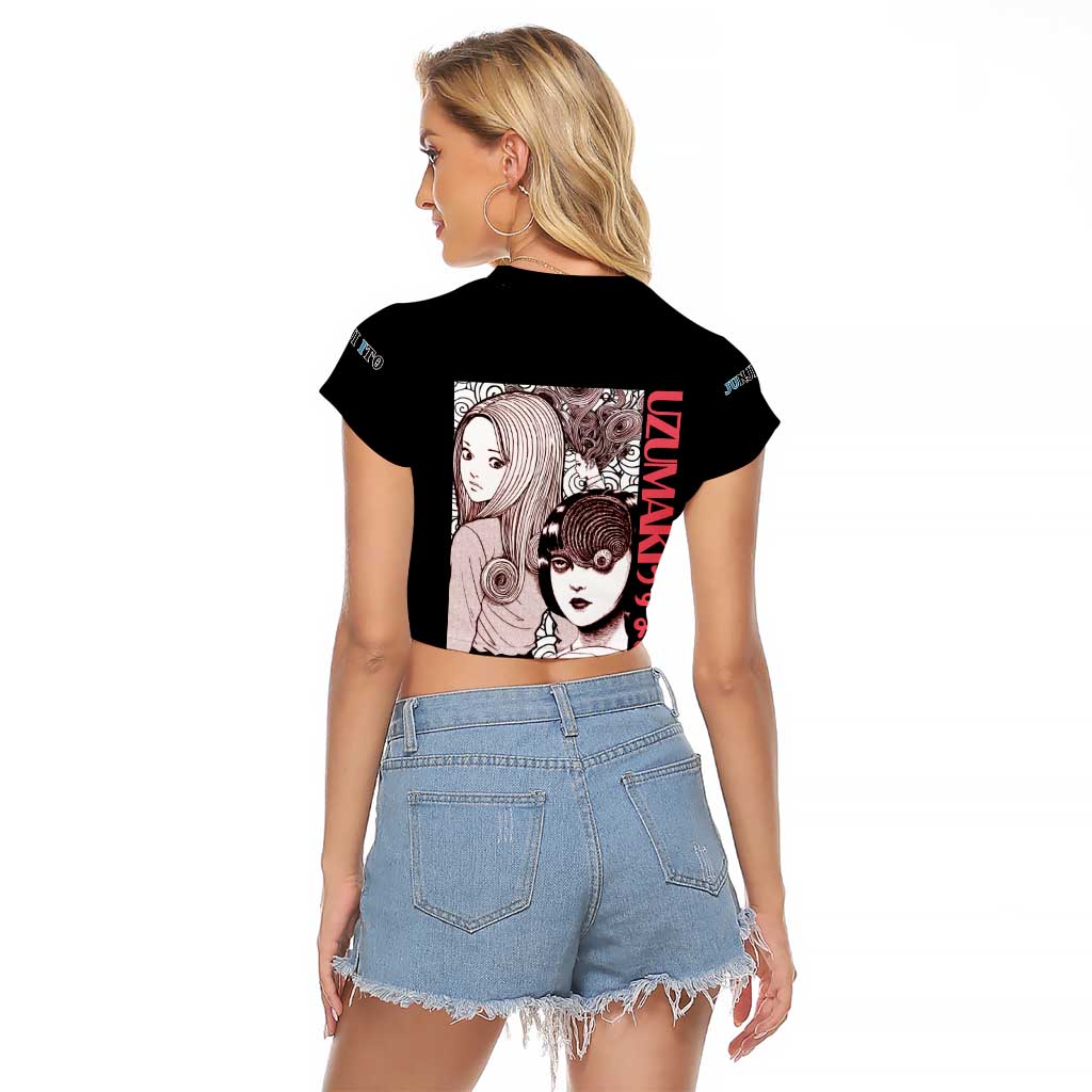 Uzumaki Junji Ito Collection Raglan Cropped T Shirt Anime Style