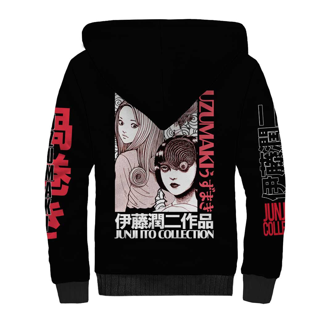 Uzumaki Junji Ito Collection Sherpa Hoodie Anime Style