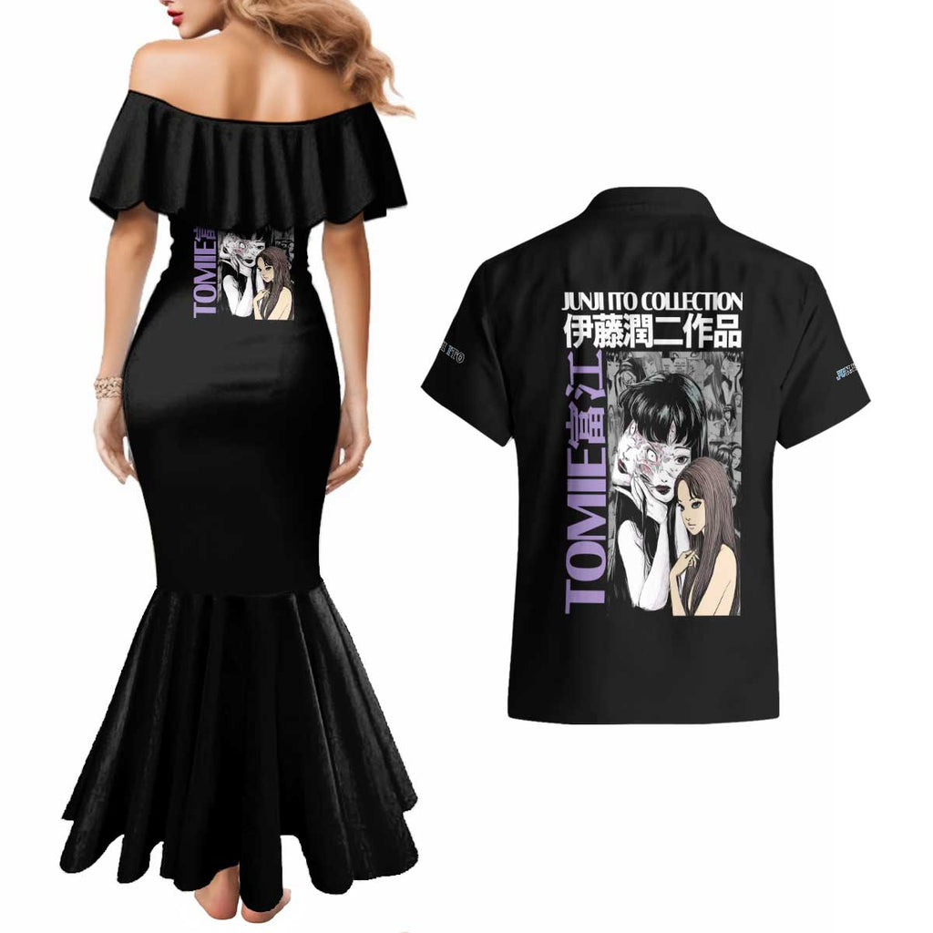 Tomie Junji Ito Collection Couples Matching Mermaid Dress and Hawaiian Shirt Anime Style