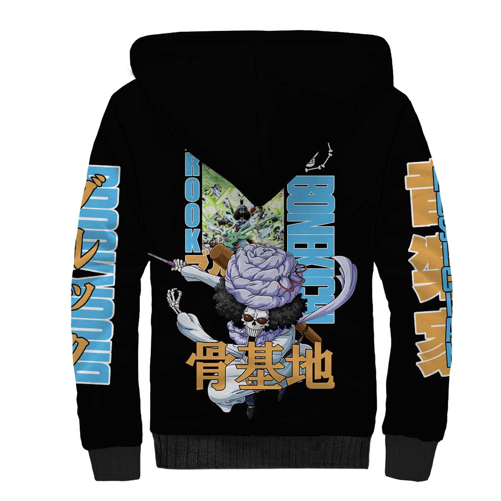 Brook V2 One Piece Sherpa Hoodie Anime Style
