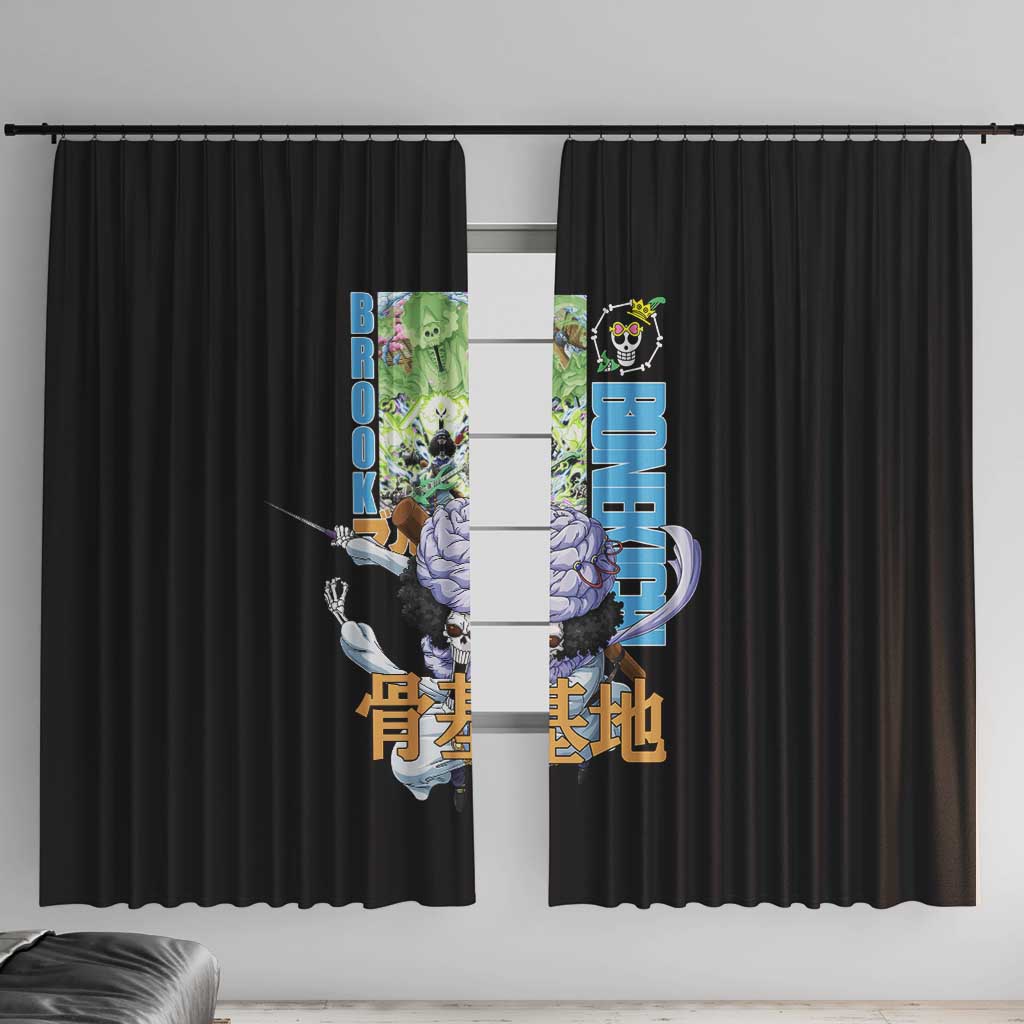 Brook V2 One Piece Window Curtain Anime Style