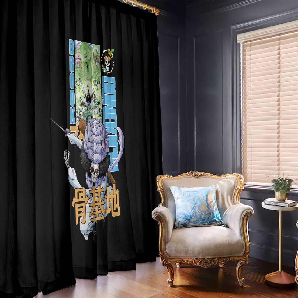 Brook V2 One Piece Window Curtain Anime Style