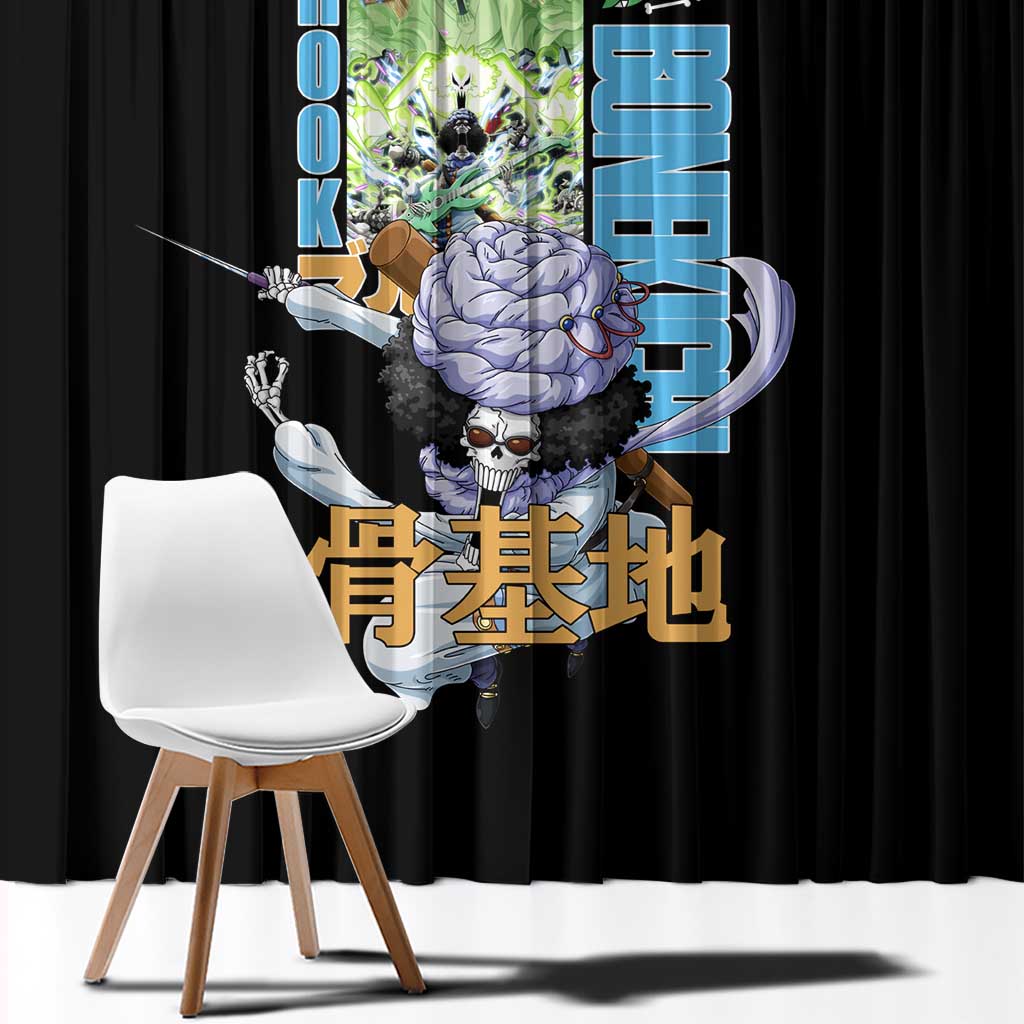 Brook V2 One Piece Window Curtain Anime Style