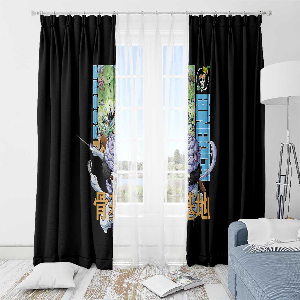 Brook V2 One Piece Window Curtain Anime Style