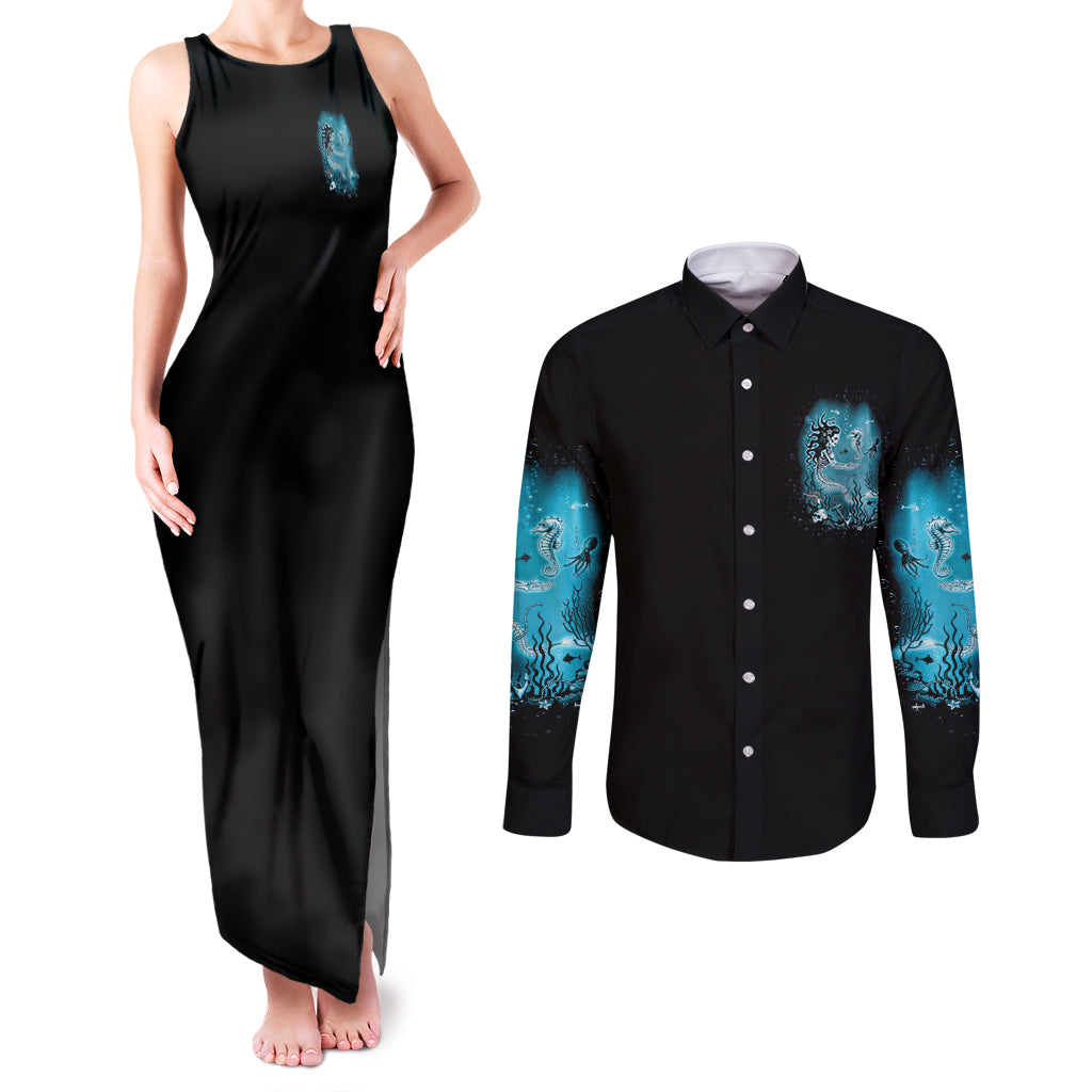 salty-witch-mermaid-halloween-couples-matching-tank-maxi-dress-and-long-sleeve-button-shirt