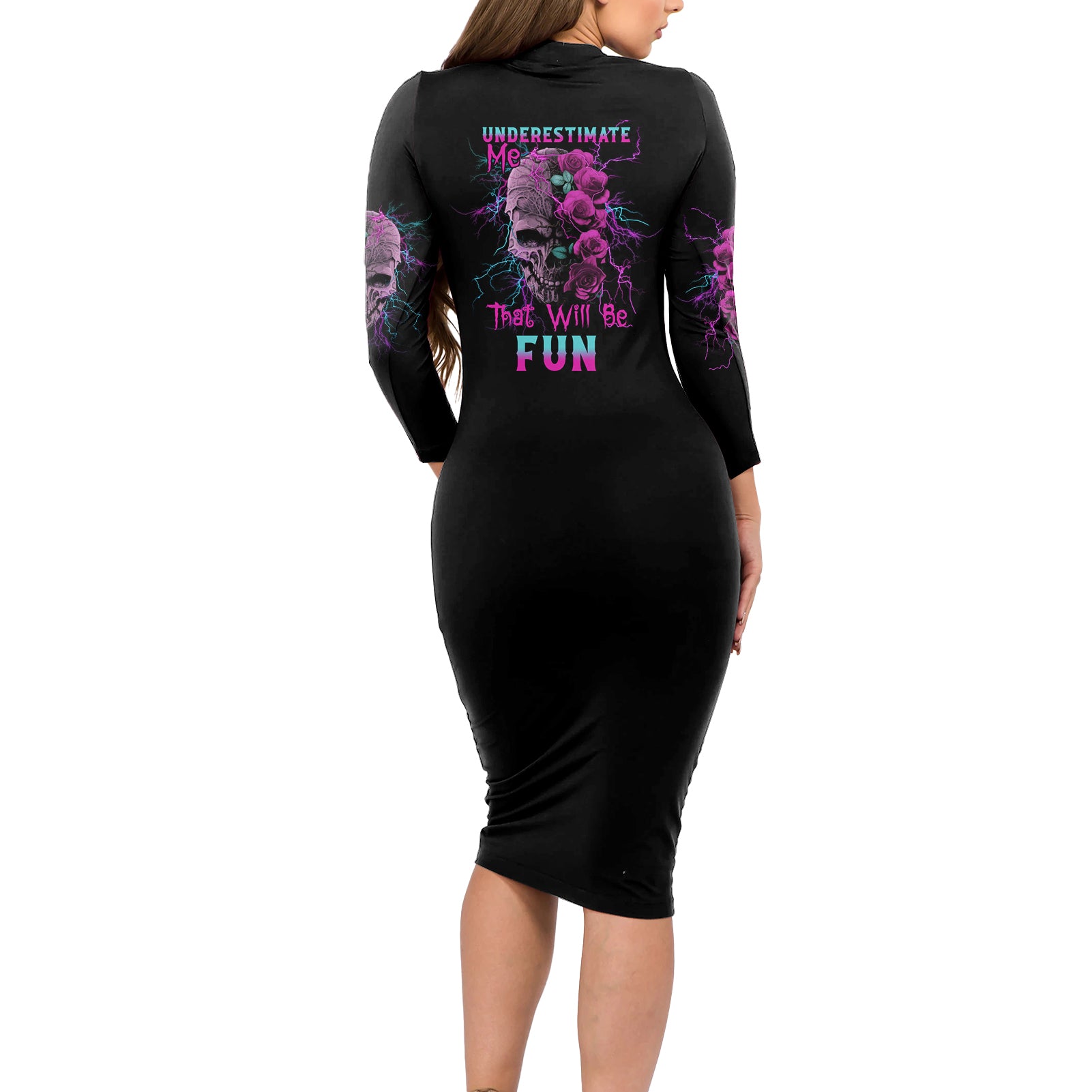 underestimate-me-rose-skull-long-sleeve-bodycon-dress