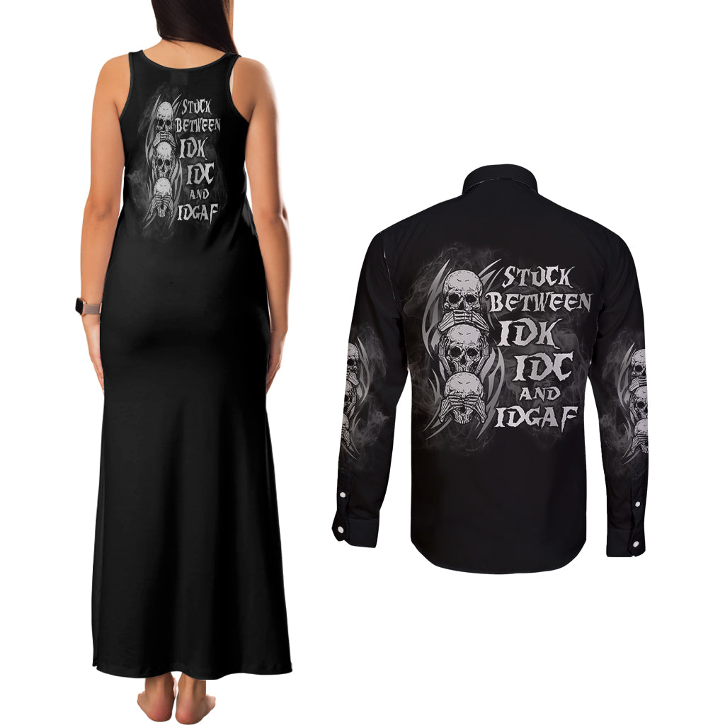 im-never-alone-skull-reaper-couples-matching-tank-maxi-dress-and-long-sleeve-button-shirt