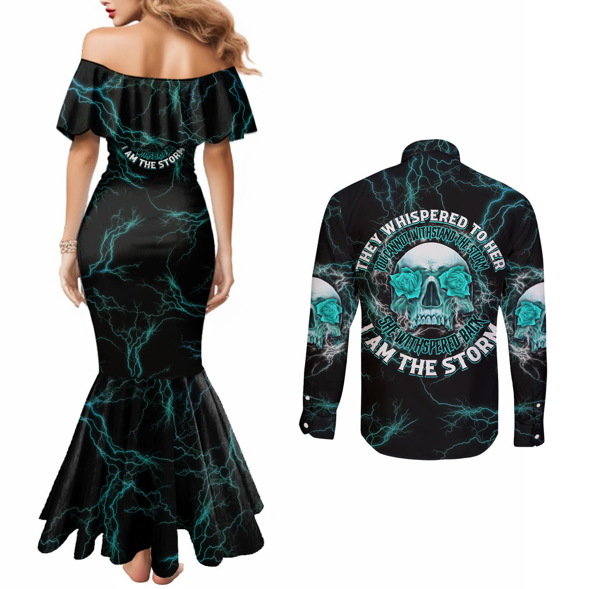 if-you-are-shocked-by-what-i-say-couples-matching-mermaid-dress-and-long-sleeve-button-shirt