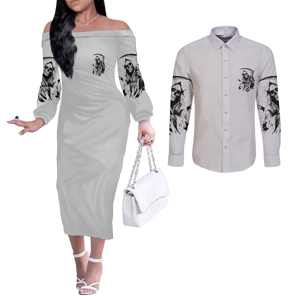 i-cant-go-to-hell-reaper-skull-couples-matching-off-the-shoulder-long-sleeve-dress-and-long-sleeve-button-shirt