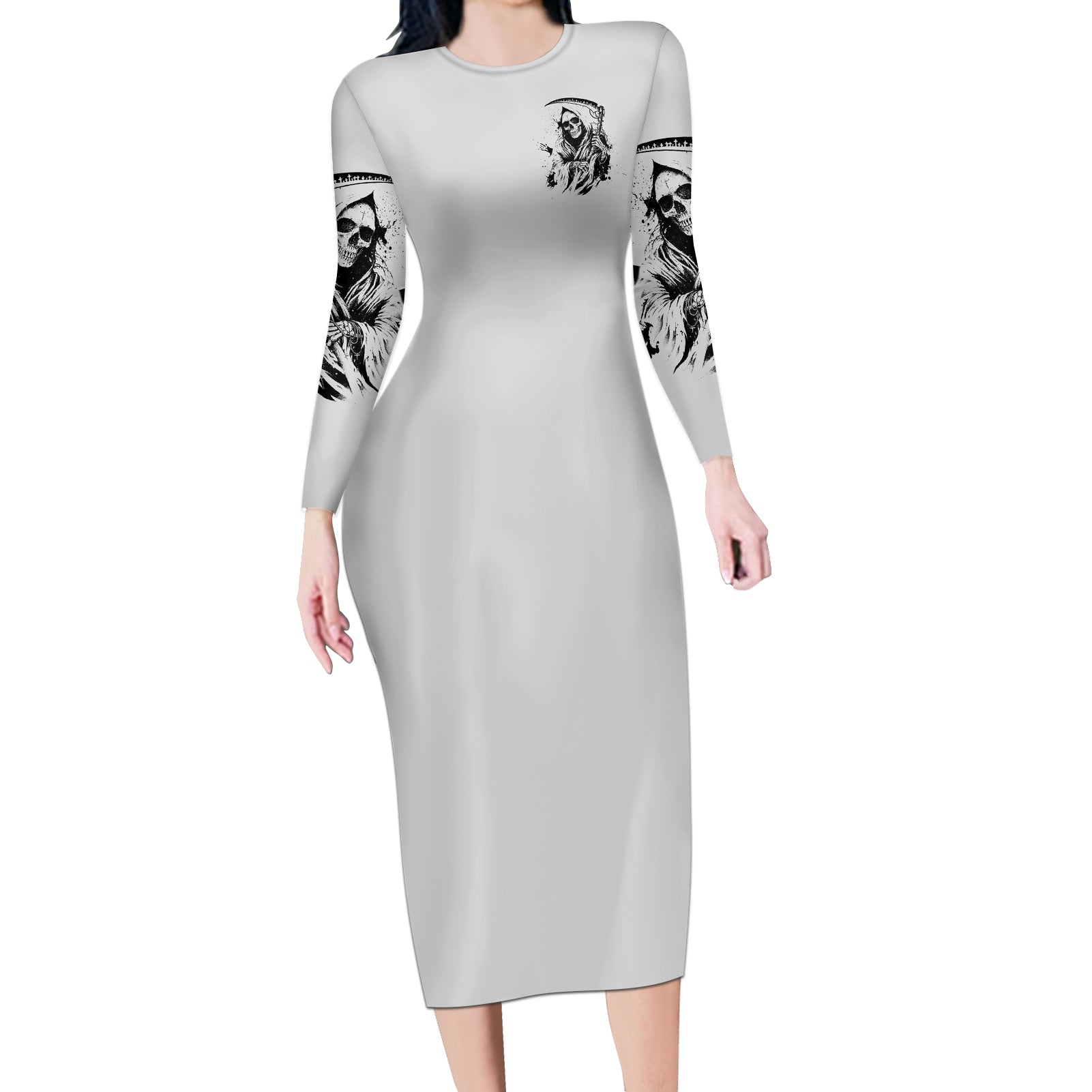 i-cant-go-to-hell-reaper-skull-long-sleeve-bodycon-dress