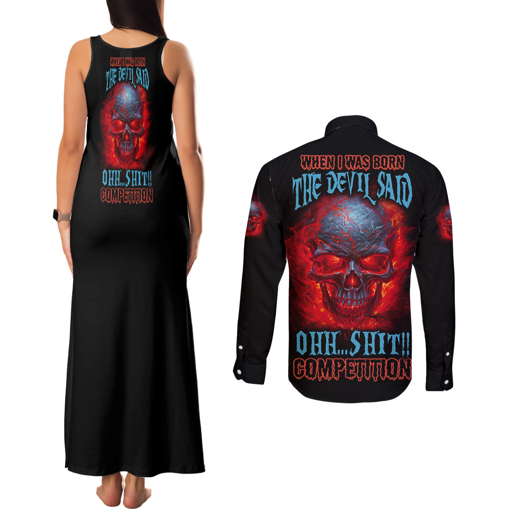 when-i-was-born-fire-skull-couples-matching-tank-maxi-dress-and-long-sleeve-button-shirt