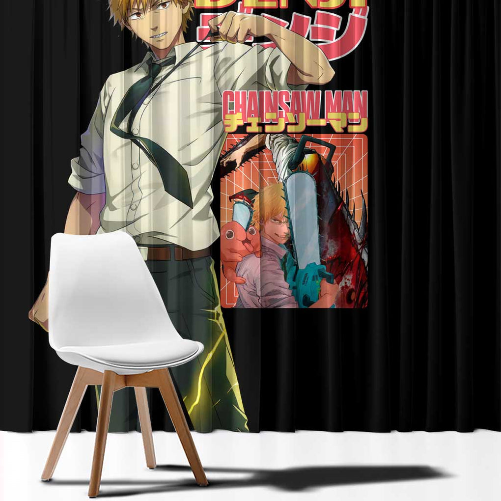 Denji V4 Chainsaw Man Window Curtain Japan Anime Style
