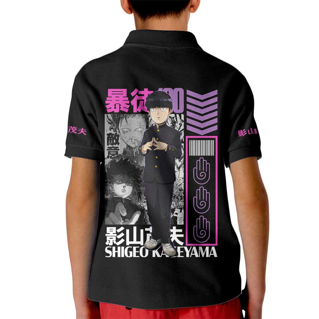 Shigeo Kageyama V2 Mob Psycho 100 Kid Polo Shirt Japan Anime Style
