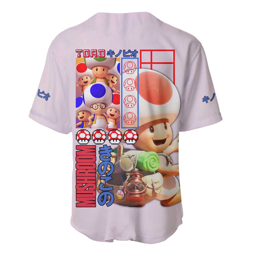 Toad Mario Bros Baseball Jersey Japan Anime Style - The Mazicc