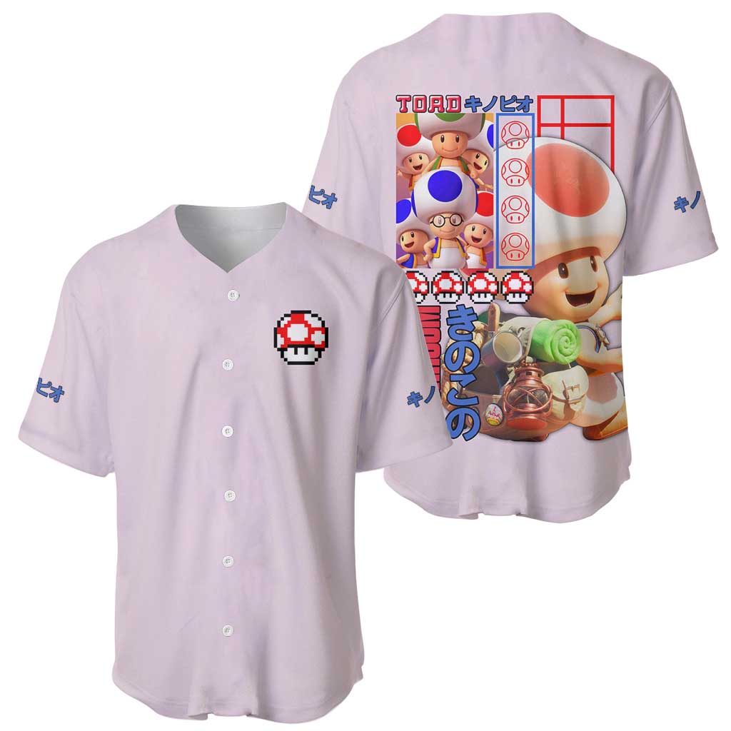 Toad Mario Bros Baseball Jersey Japan Anime Style - The Mazicc