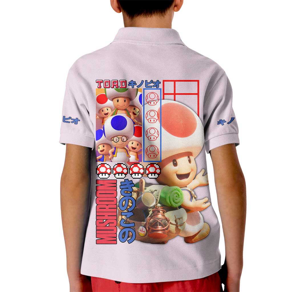 Toad Mario Bros Kid Polo Shirt Japan Anime Style - The Mazicc