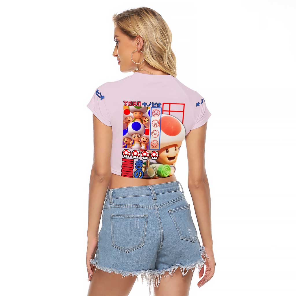 Toad Mario Bros Raglan Cropped T Shirt Japan Anime Style - The Mazicc