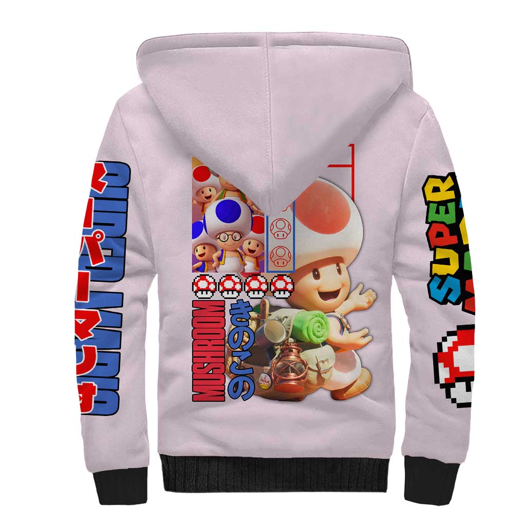 Toad Mario Bros Sherpa Hoodie Japan Anime Style - The Mazicc