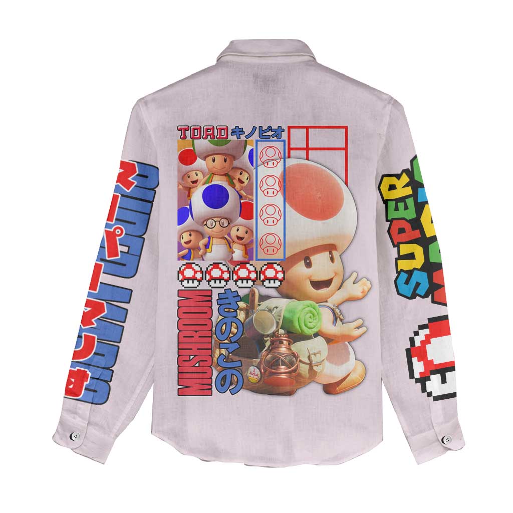 Toad Mario Bros Women Casual Shirt Japan Anime Style - The Mazicc