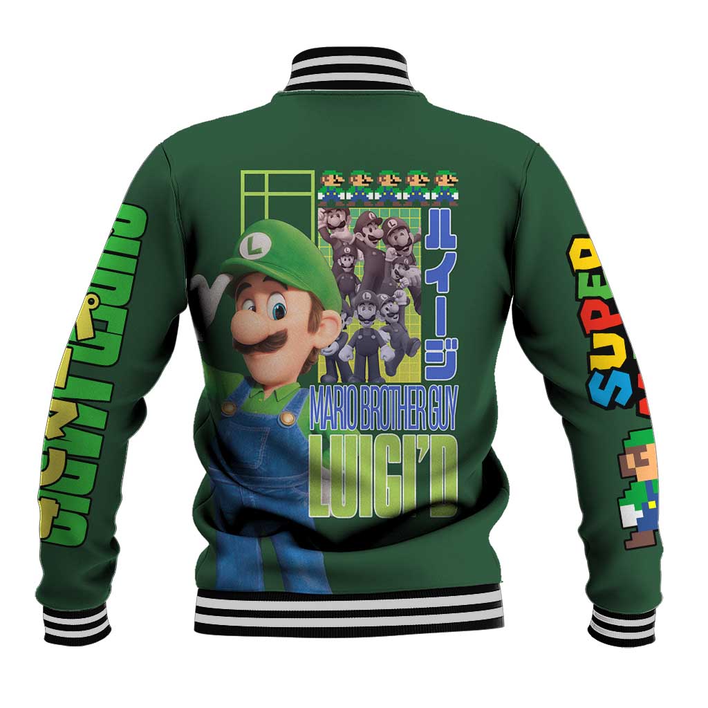 Luigi Mario Bros Baseball Jacket Japan Anime Style - The Mazicc