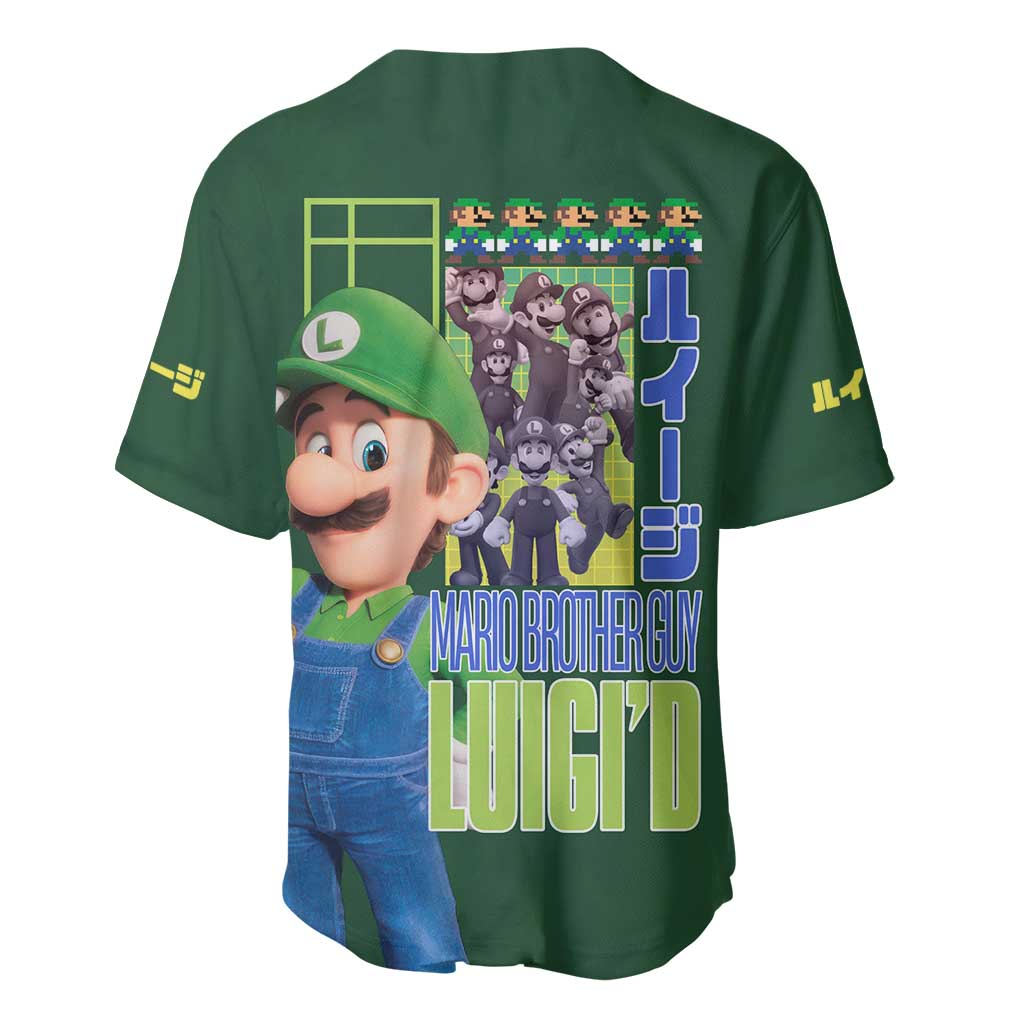 Luigi Mario Bros Baseball Jersey Japan Anime Style - The Mazicc