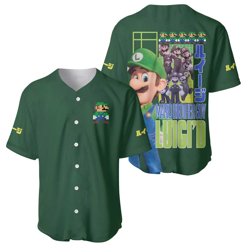 Luigi Mario Bros Baseball Jersey Japan Anime Style - The Mazicc