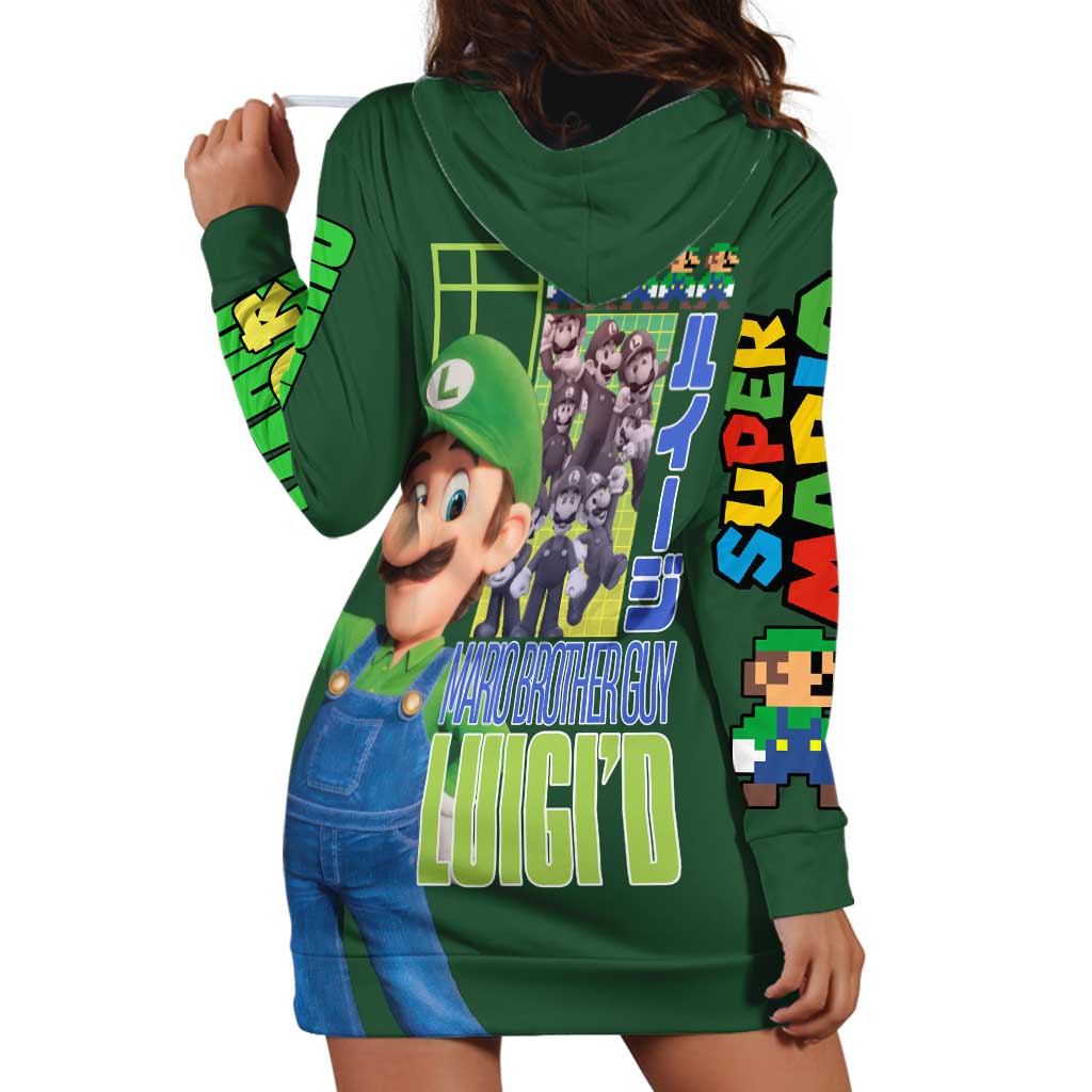 Luigi Mario Bros Hoodie Dress Japan Anime Style - The Mazicc