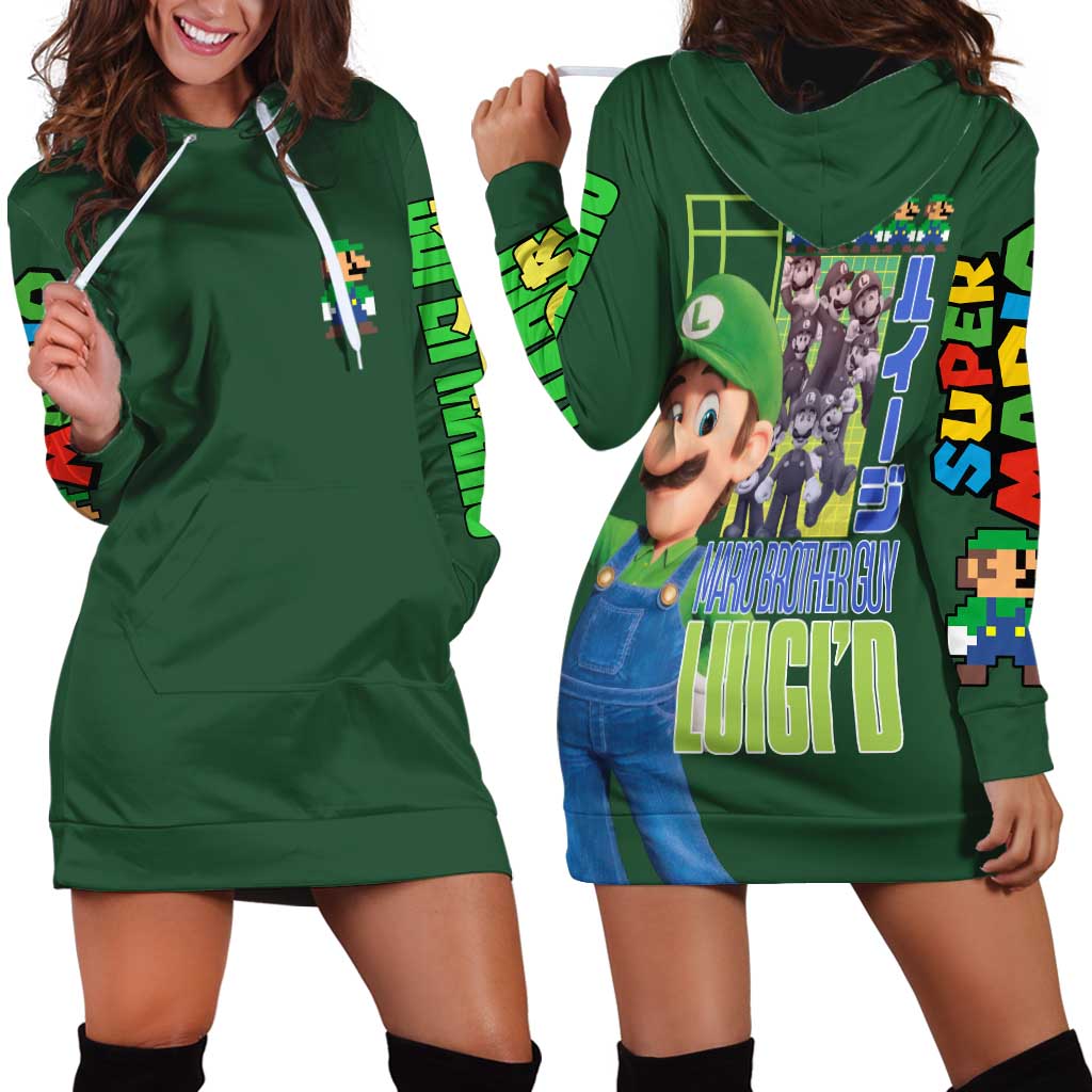 Luigi Mario Bros Hoodie Dress Japan Anime Style - The Mazicc
