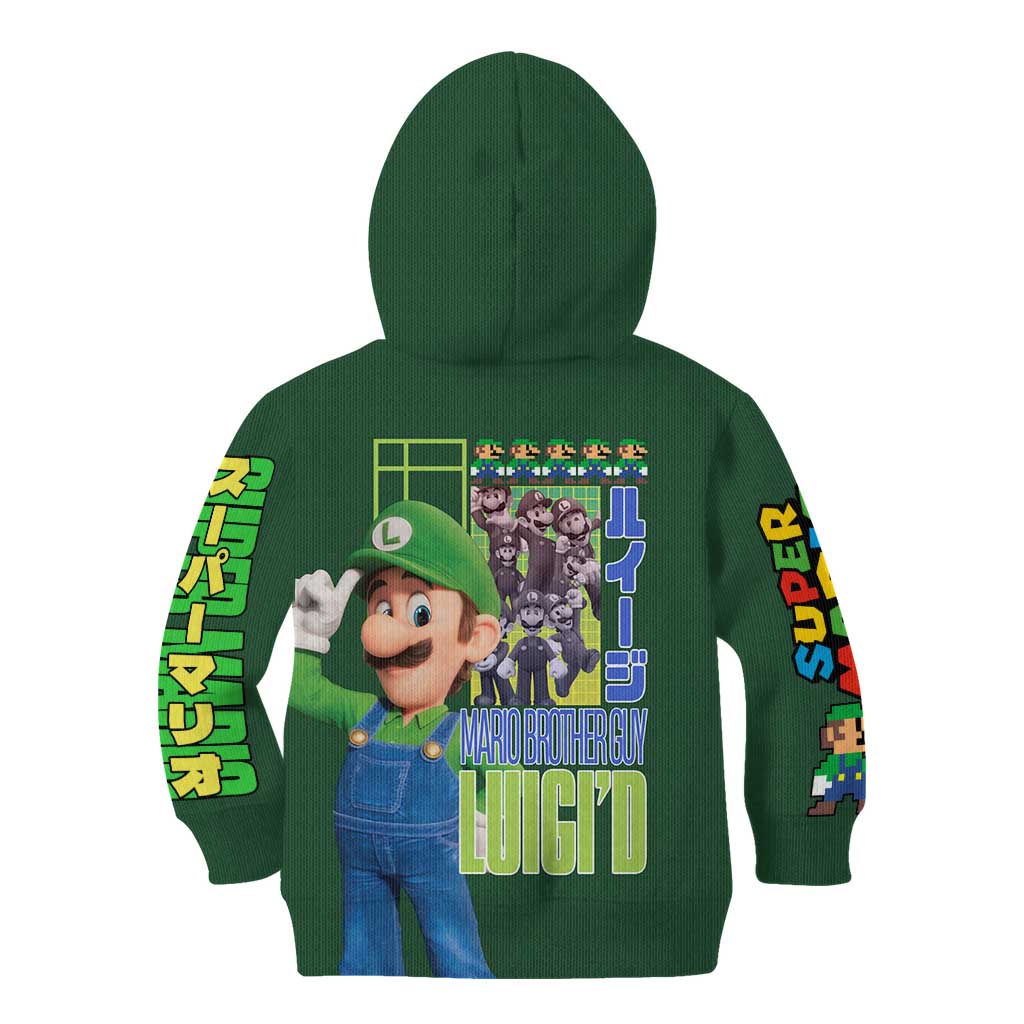 Luigi Mario Bros Kid Hoodie Japan Anime Style - The Mazicc