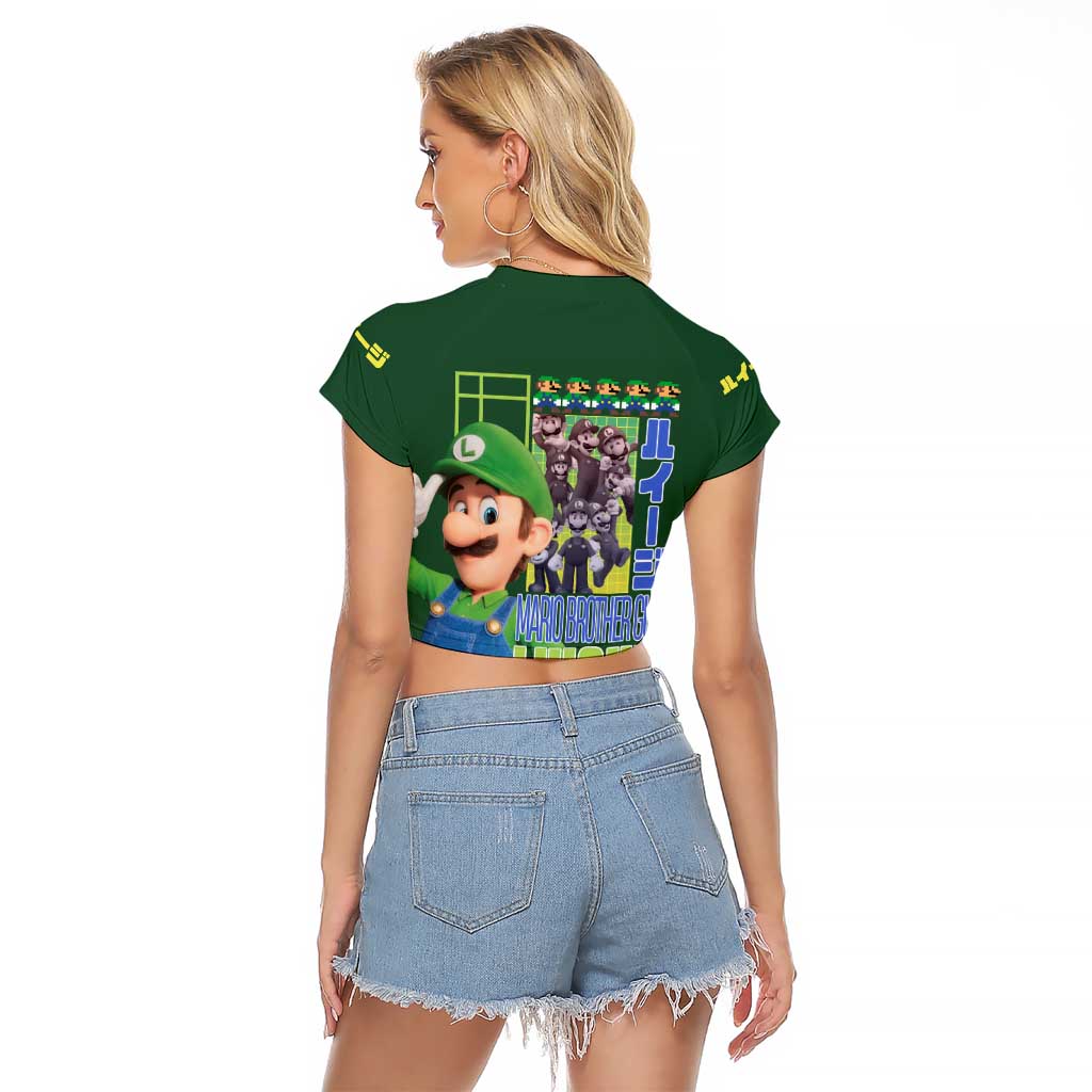 Luigi Mario Bros Raglan Cropped T Shirt Japan Anime Style - The Mazicc