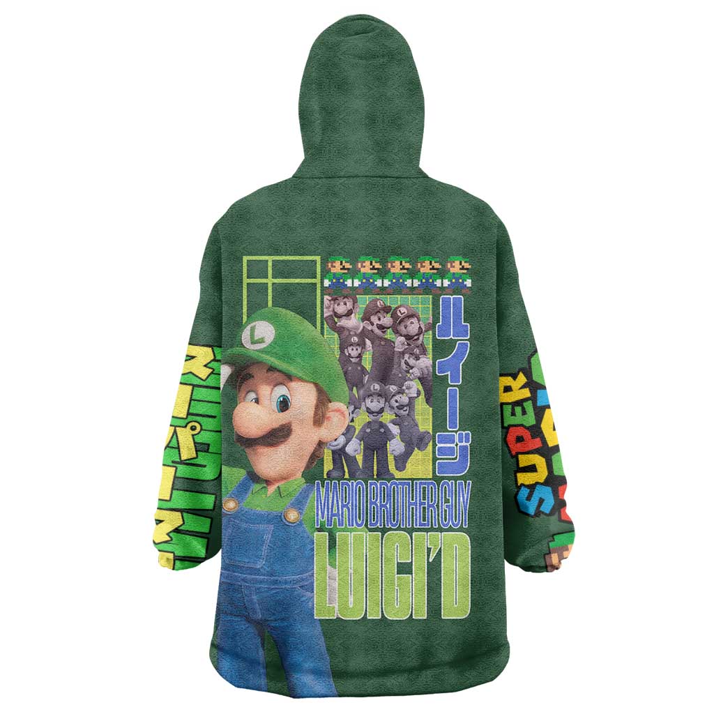 Luigi Mario Bros Wearable Blanket Hoodie Japan Anime Style - The Mazicc