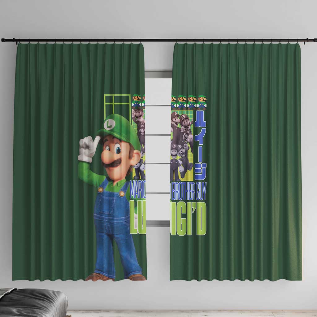 Luigi Mario Bros Window Curtain Japan Anime Style - The Mazicc