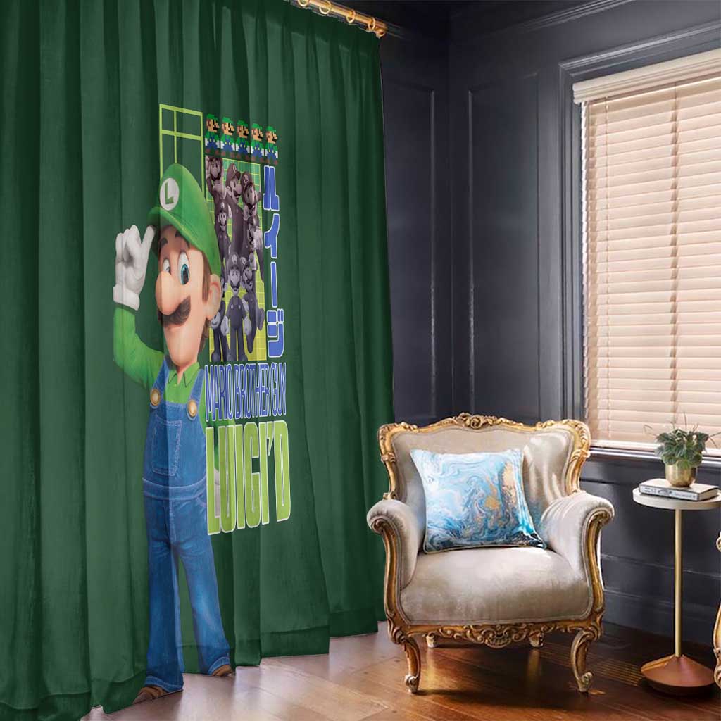 Luigi Mario Bros Window Curtain Japan Anime Style - The Mazicc