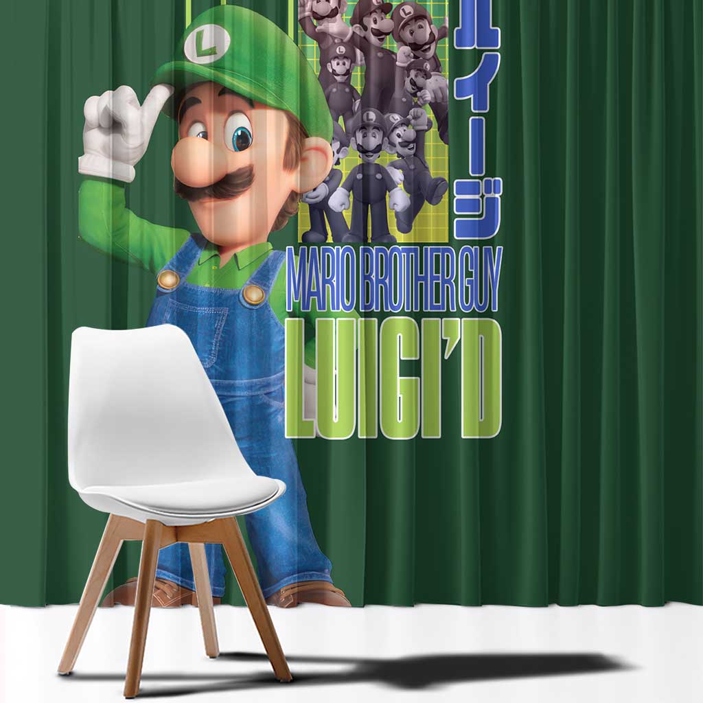 Luigi Mario Bros Window Curtain Japan Anime Style - The Mazicc