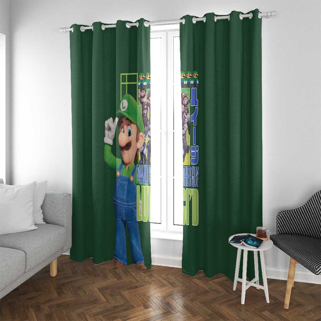 Luigi Mario Bros Window Curtain Japan Anime Style - The Mazicc