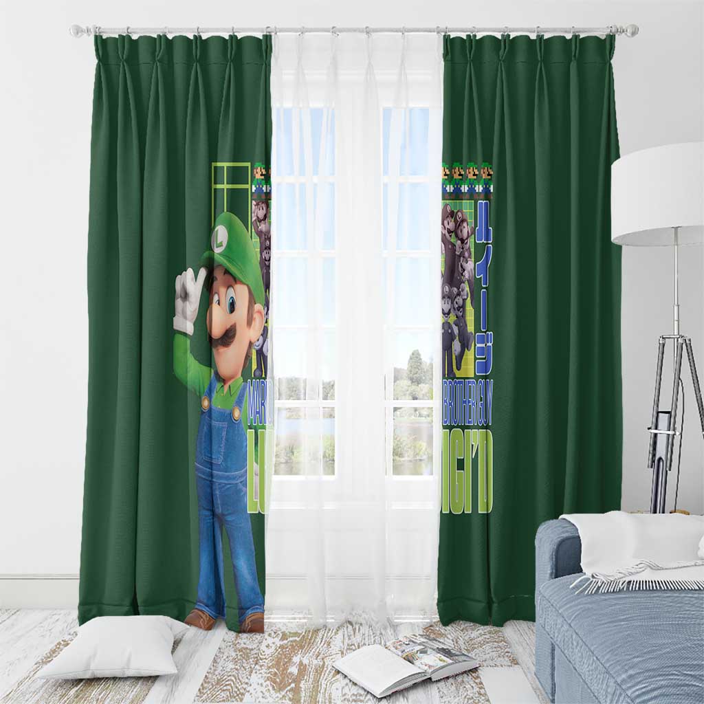 Luigi Mario Bros Window Curtain Japan Anime Style - The Mazicc