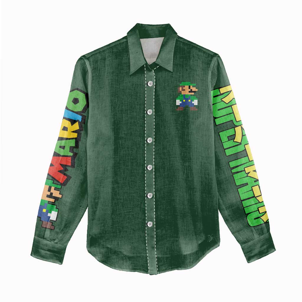 Luigi Mario Bros Women Casual Shirt Japan Anime Style - The Mazicc