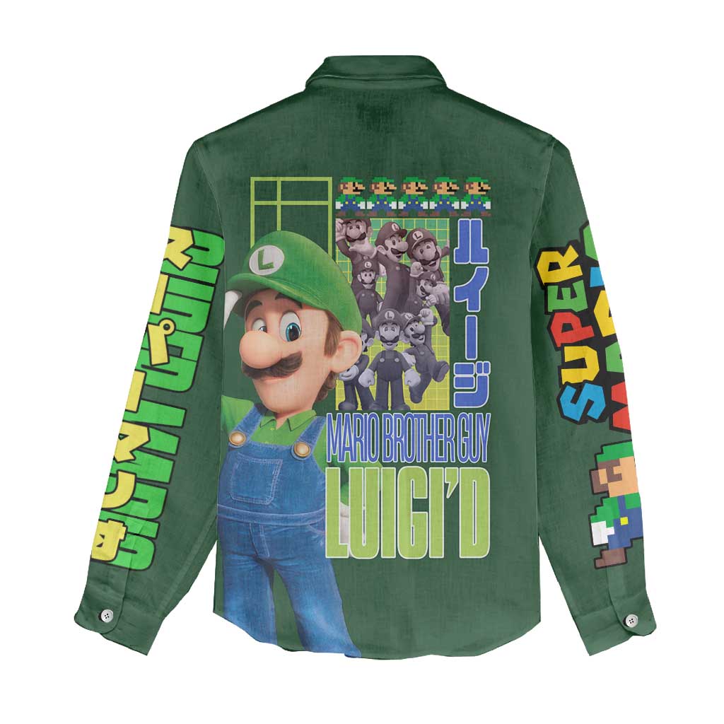 Luigi Mario Bros Women Casual Shirt Japan Anime Style - The Mazicc