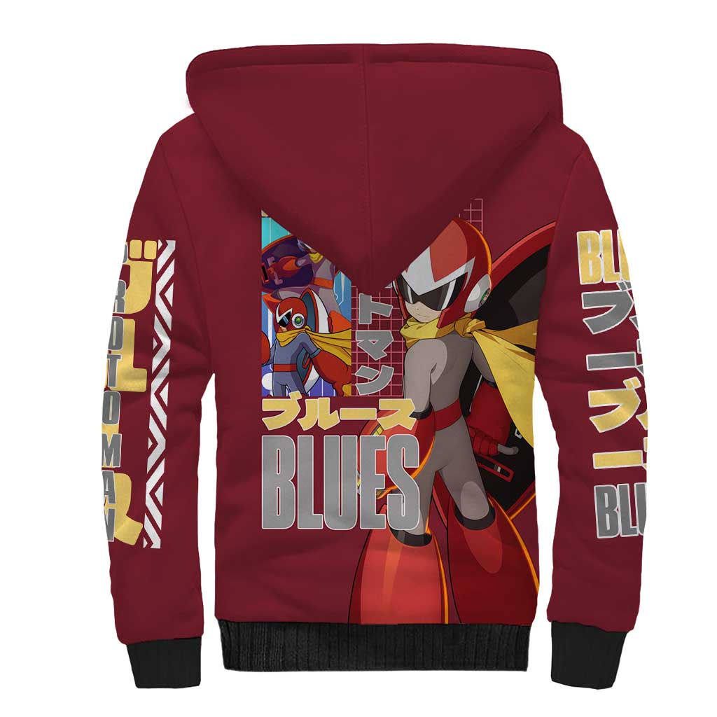 Proto Man Mega Man Sherpa Hoodie Japan Anime Style - The Mazicc
