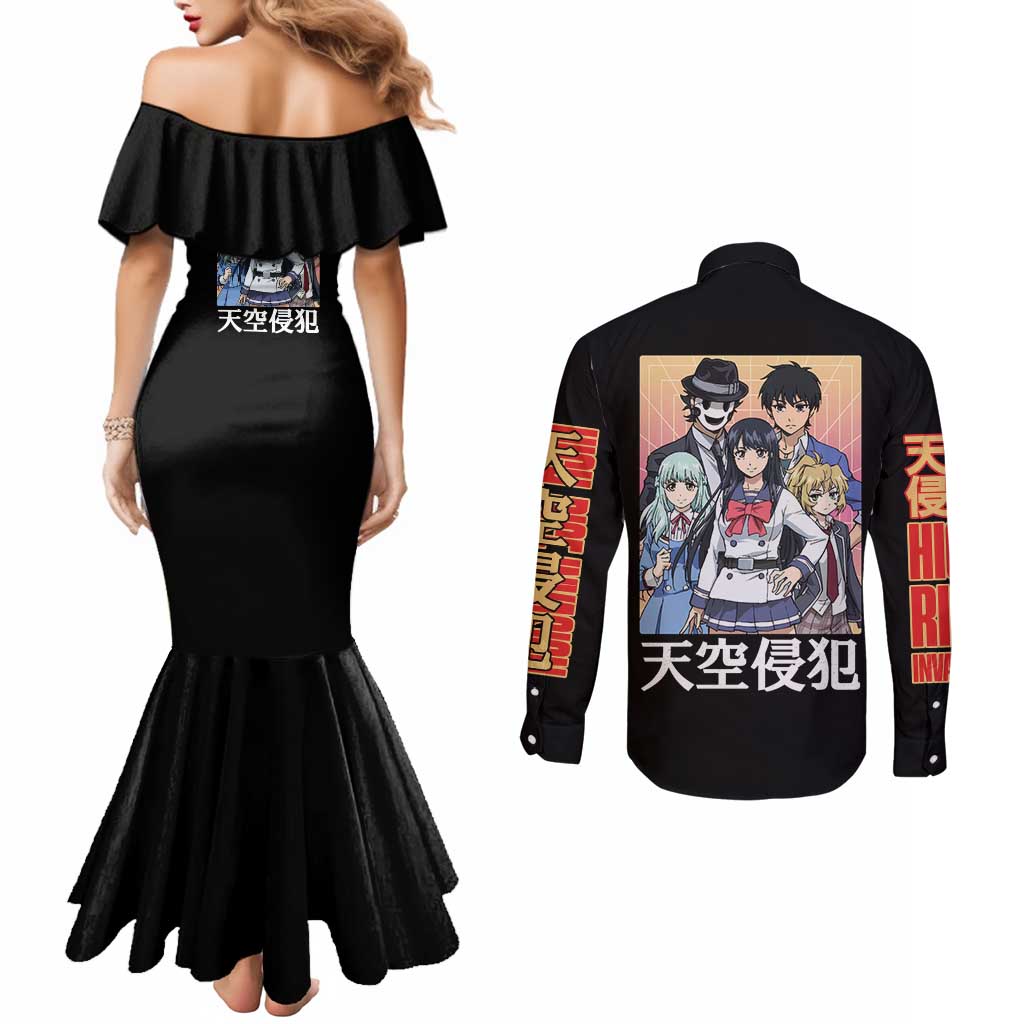 High-Rise Invasion Couples Matching Mermaid Dress and Long Sleeve Button Shirt Japan Anime Style - The Mazicc